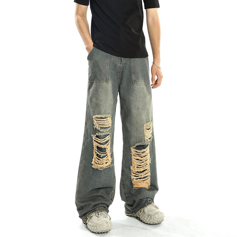 Art School Men's Patch Ripped Denim Jeans