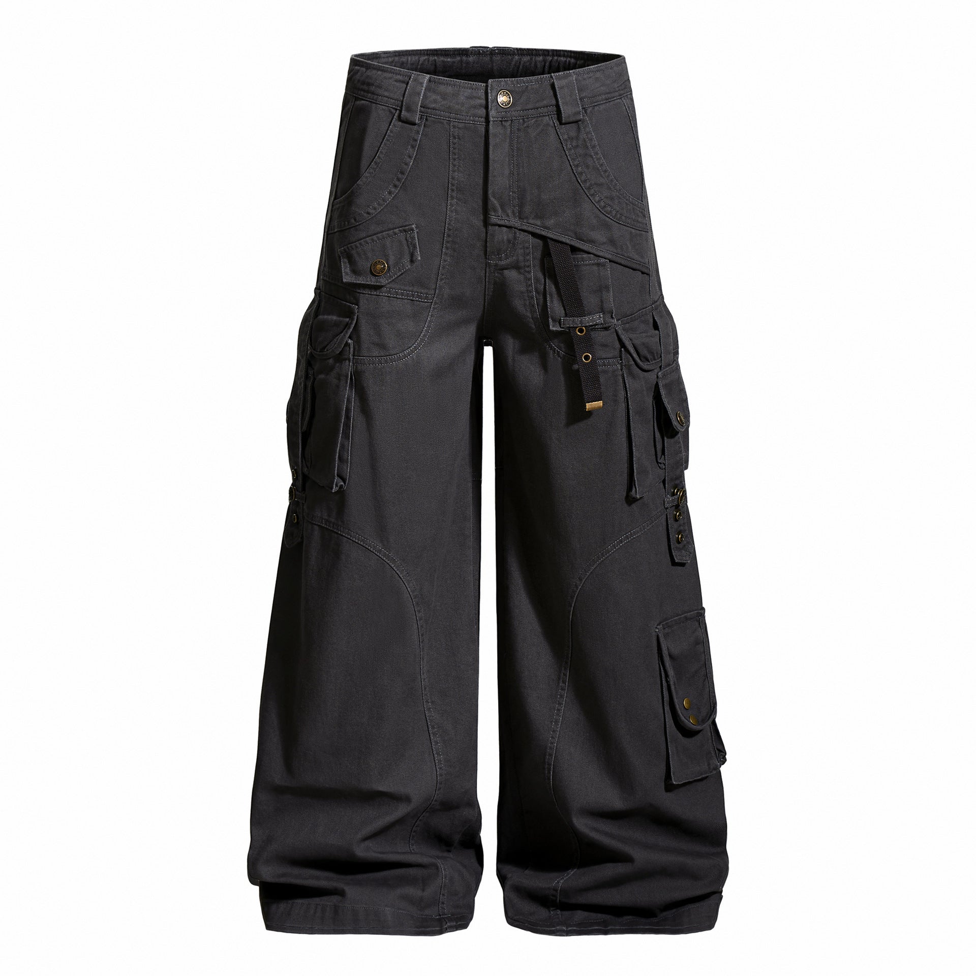 Industrial Utility Wide-Leg Cargo Pants