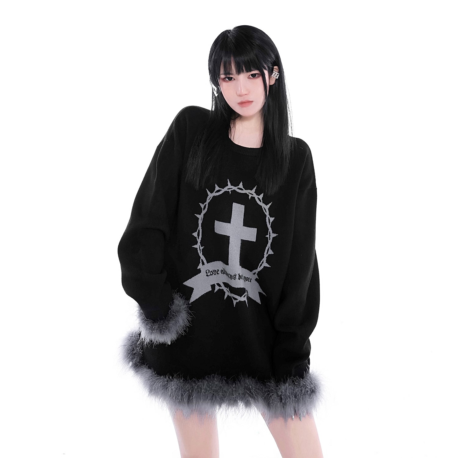 Dark Angel Cross Thorn Oversized Knit