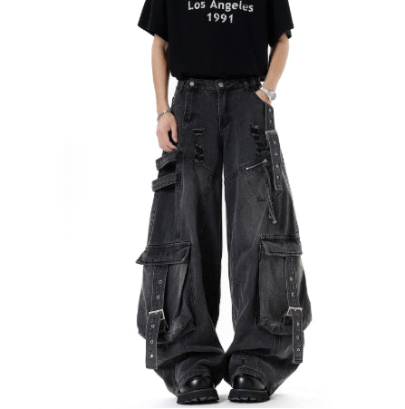 Unisex Heavyweight Pocket Detail Cargo Jeans