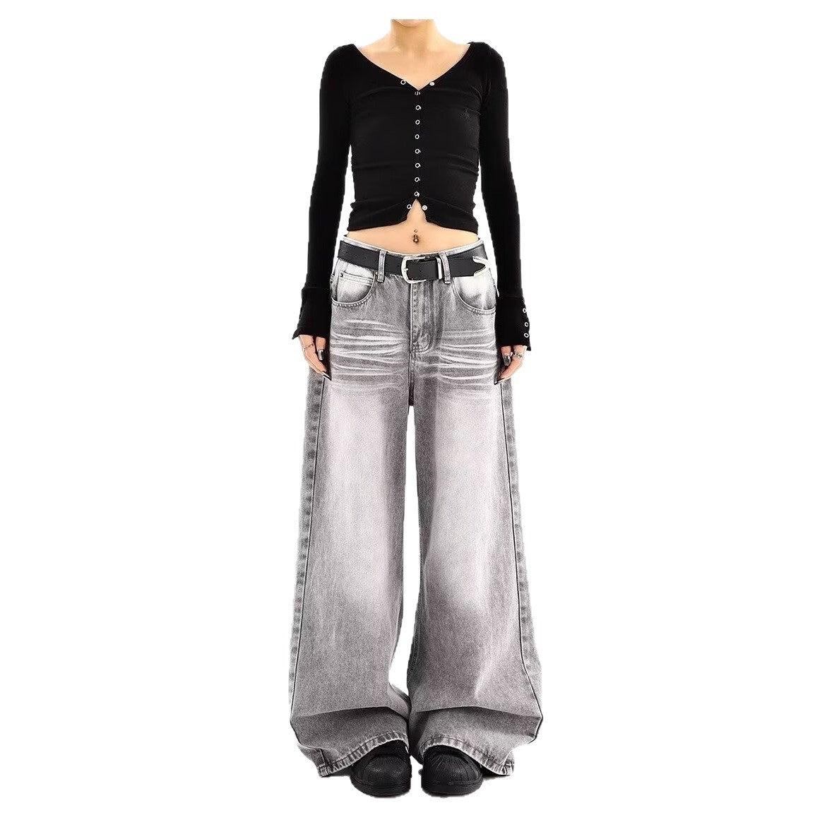 Urban Muse High-Waist Loose Wide-Leg Jeans