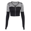 Alt-Girl Gothic Fishnet Patch Top