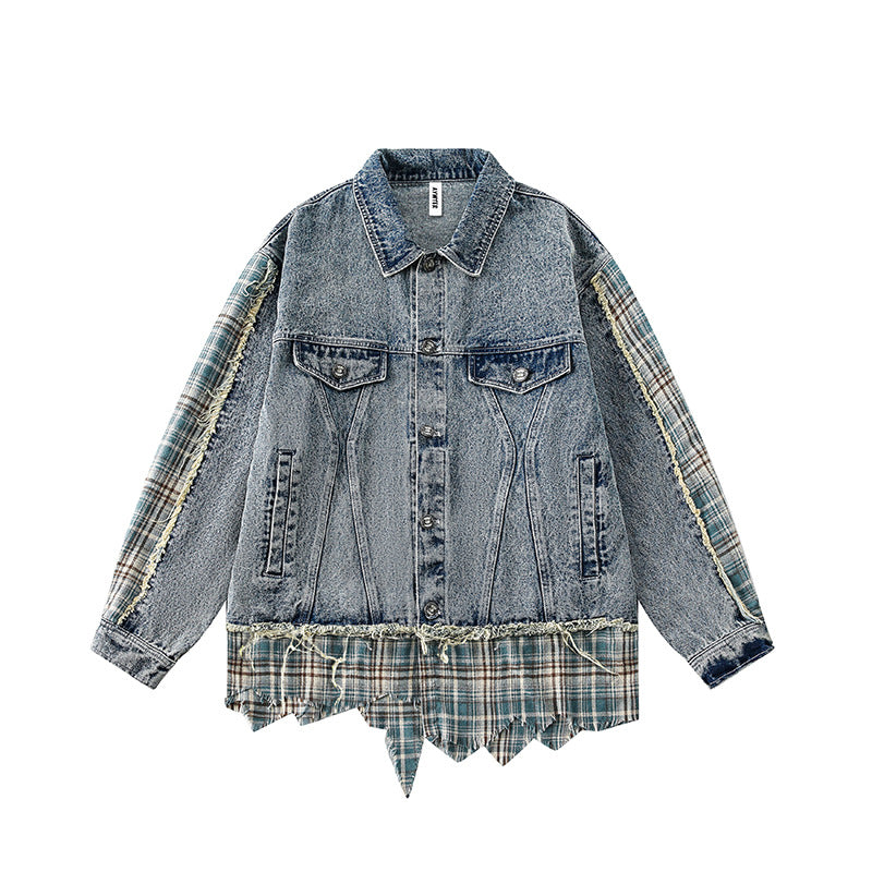 Street Rebel Striped Patch Denim Jacket