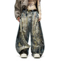 Heavy Industry Random-Stitch Graffiti Jeans
