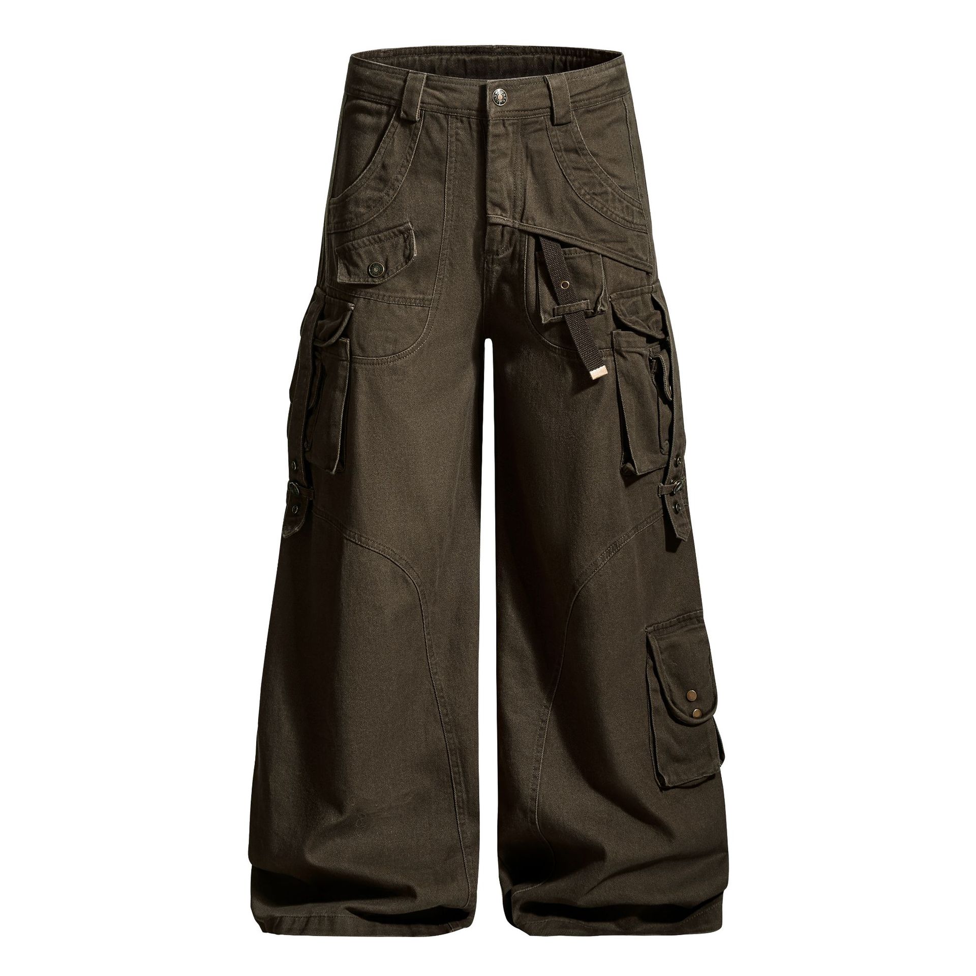 Industrial Utility Wide-Leg Cargo Pants