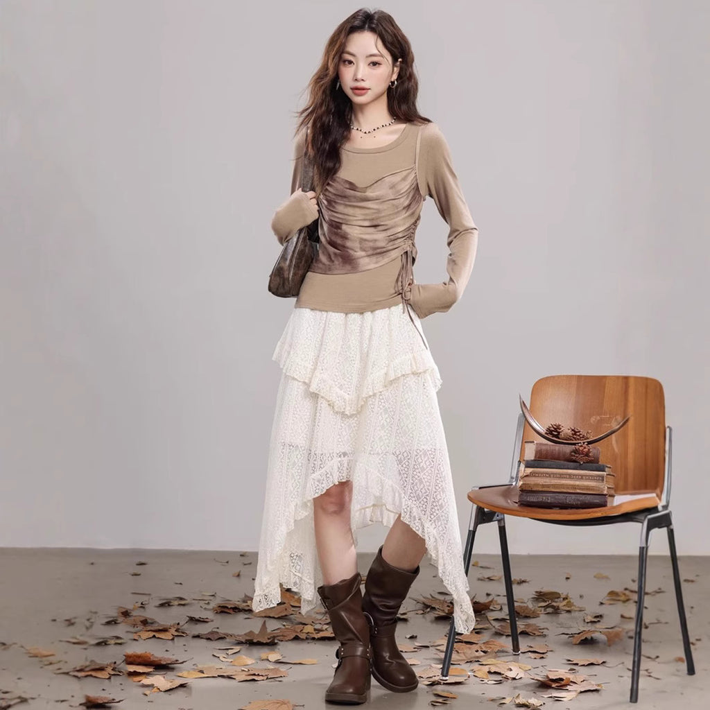 Avant-Garde Hollowed Asymmetrical Skirt