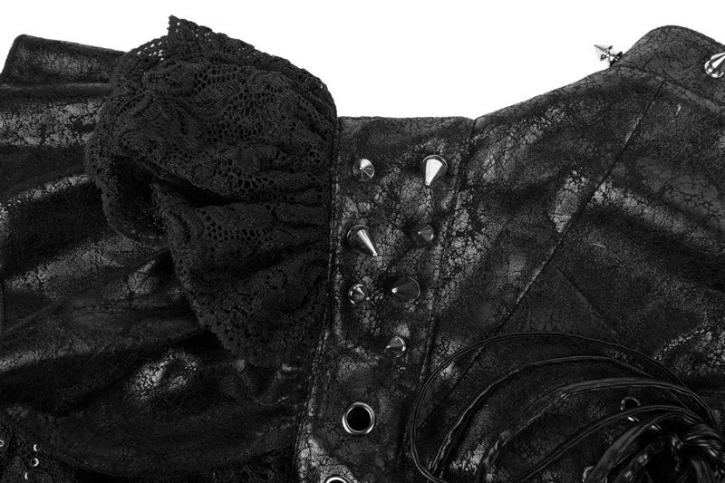 Regency Lace & Rivet Leather Shawl
