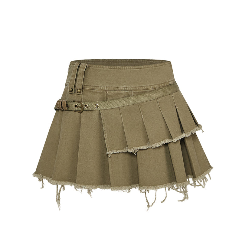Doll Chaos Asymmetric Patchwork School-Girl Skirt