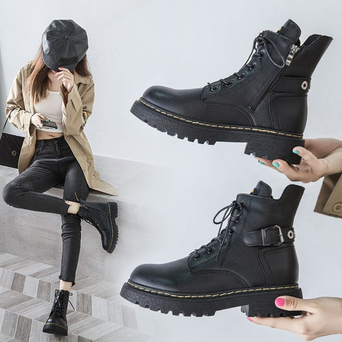 Classic UK-Inspired Thick-Soled Ankle Boots