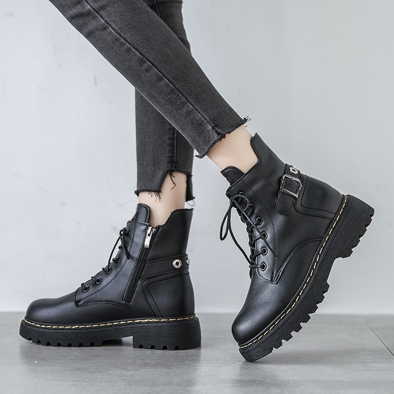 Classic UK-Inspired Thick-Soled Ankle Boots
