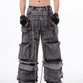 Steampunk Distressed Rope-Stitch Rebel Pants