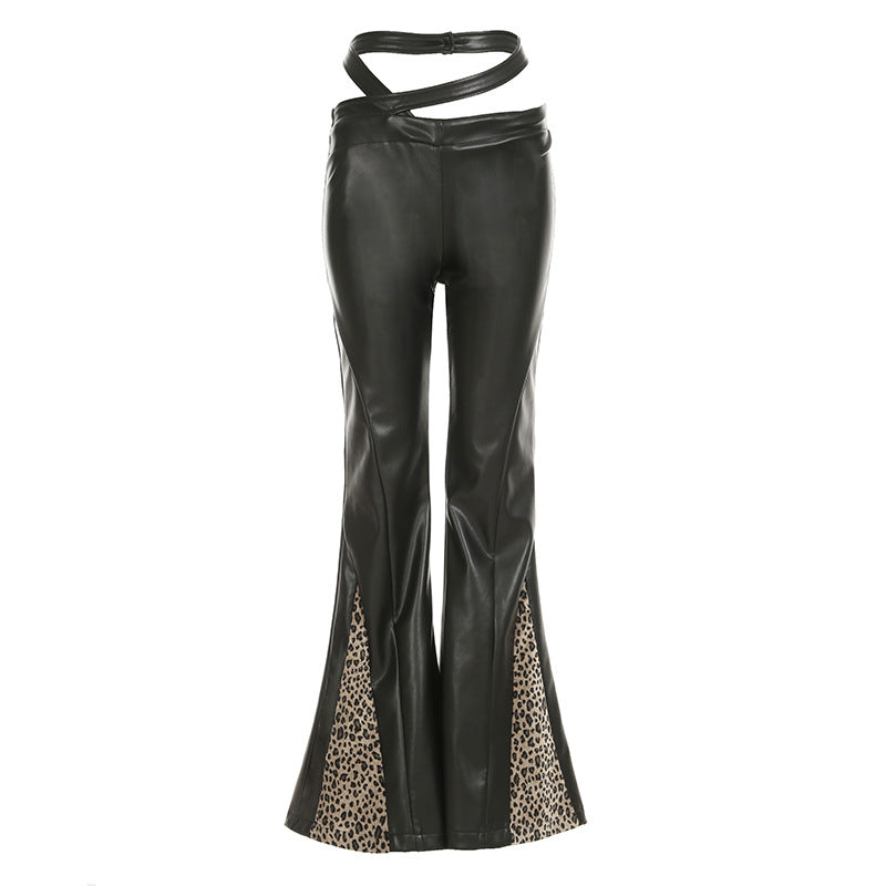 Leather & Lace Flared Statement Pants
