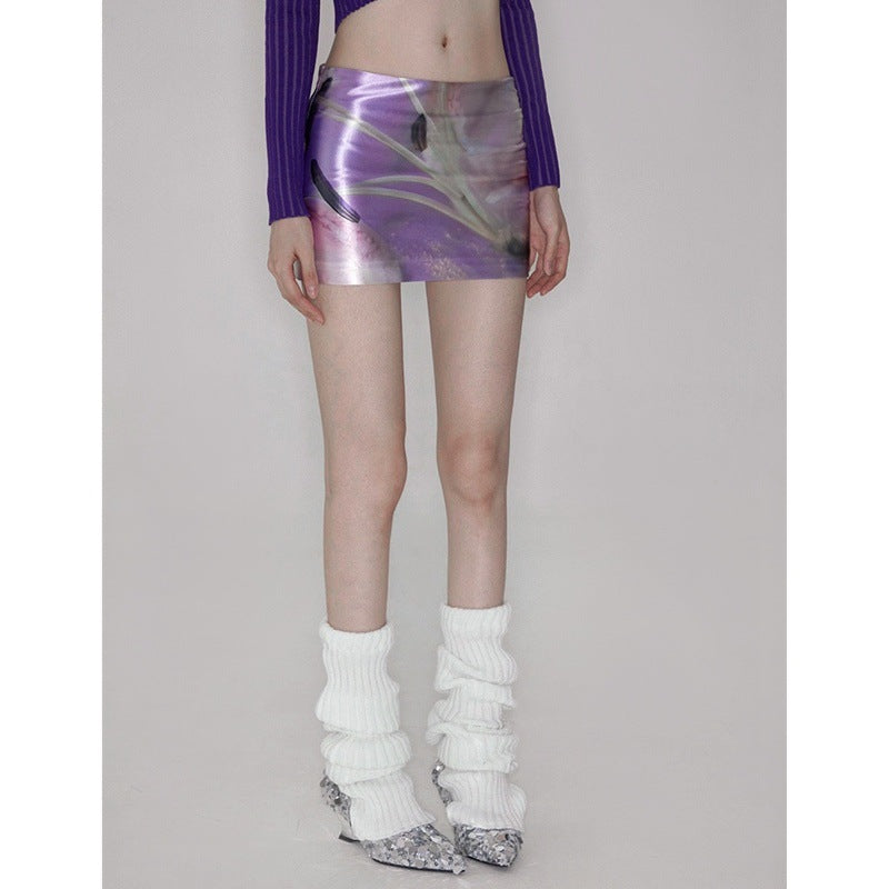 Vintage Inspired Purple Floral Skirt