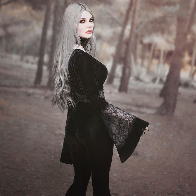 Dark Angel Lace-Edge Crop Top