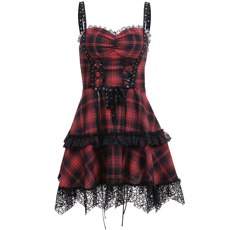 Alt-Girl Millennium Plaid Suspender Dress
