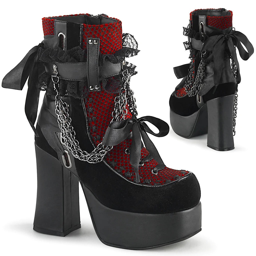 Gothic Retro Anime Lace and Chain Platform Boots