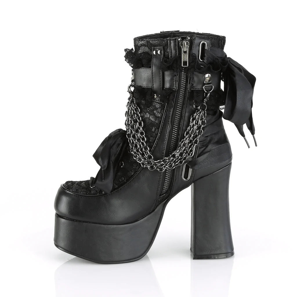 Gothic Retro Anime Lace and Chain Platform Boots
