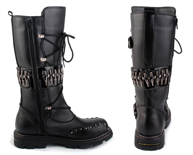 Rebel Rider Bullet Stud Combat Boots