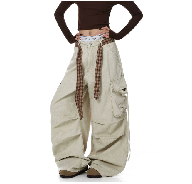Graveyard Belted Wide-Leg Trousers