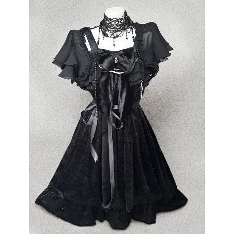 Gothic Lolita Two-Piece Dress & Cardigan Set