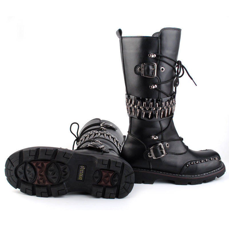 Rebel Rider Bullet Stud Combat Boots
