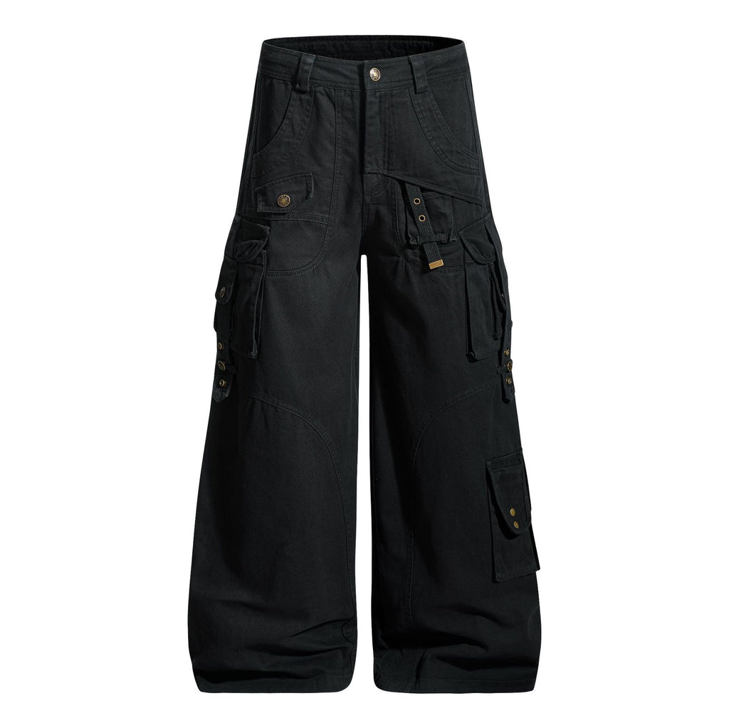 Industrial Utility Wide-Leg Cargo Pants