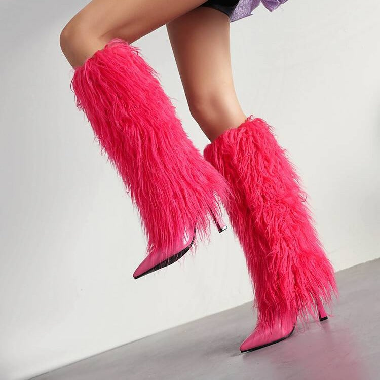 Feral Fur Queen Stiletto Boots
