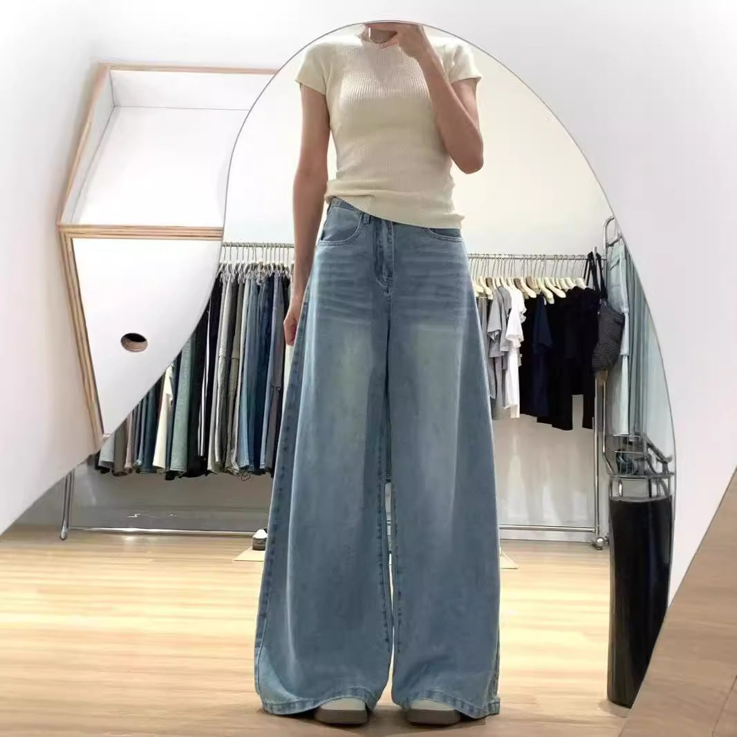 Sculpted High-Rise Wide-Leg Denim