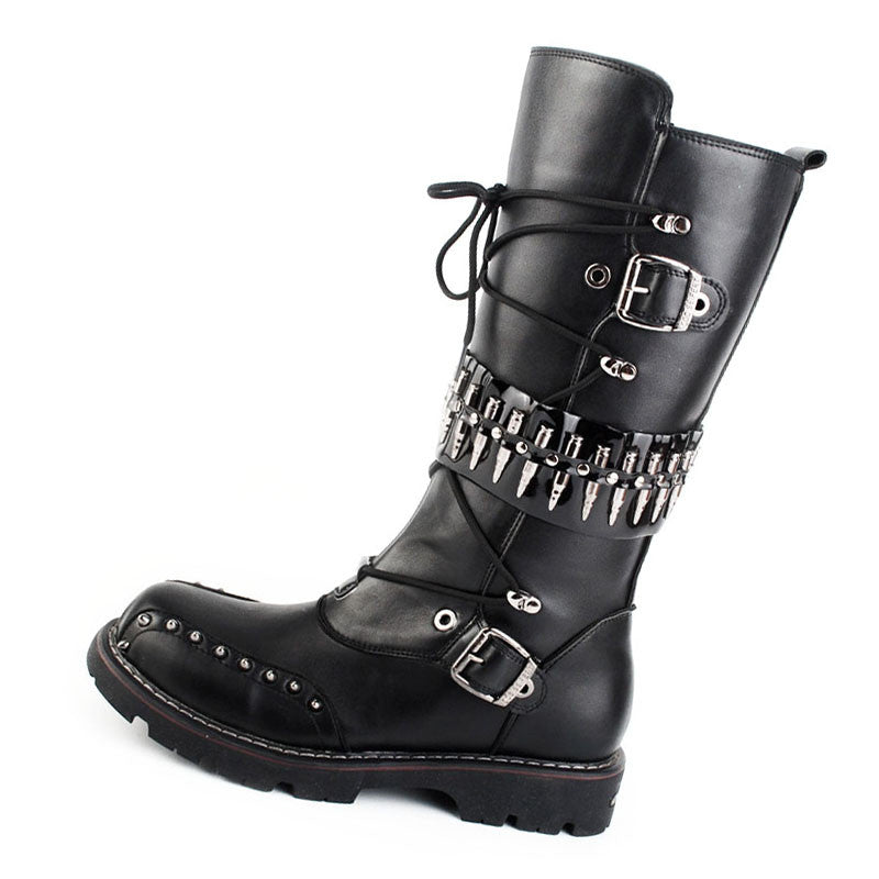 Rebel Rider Bullet Stud Combat Boots