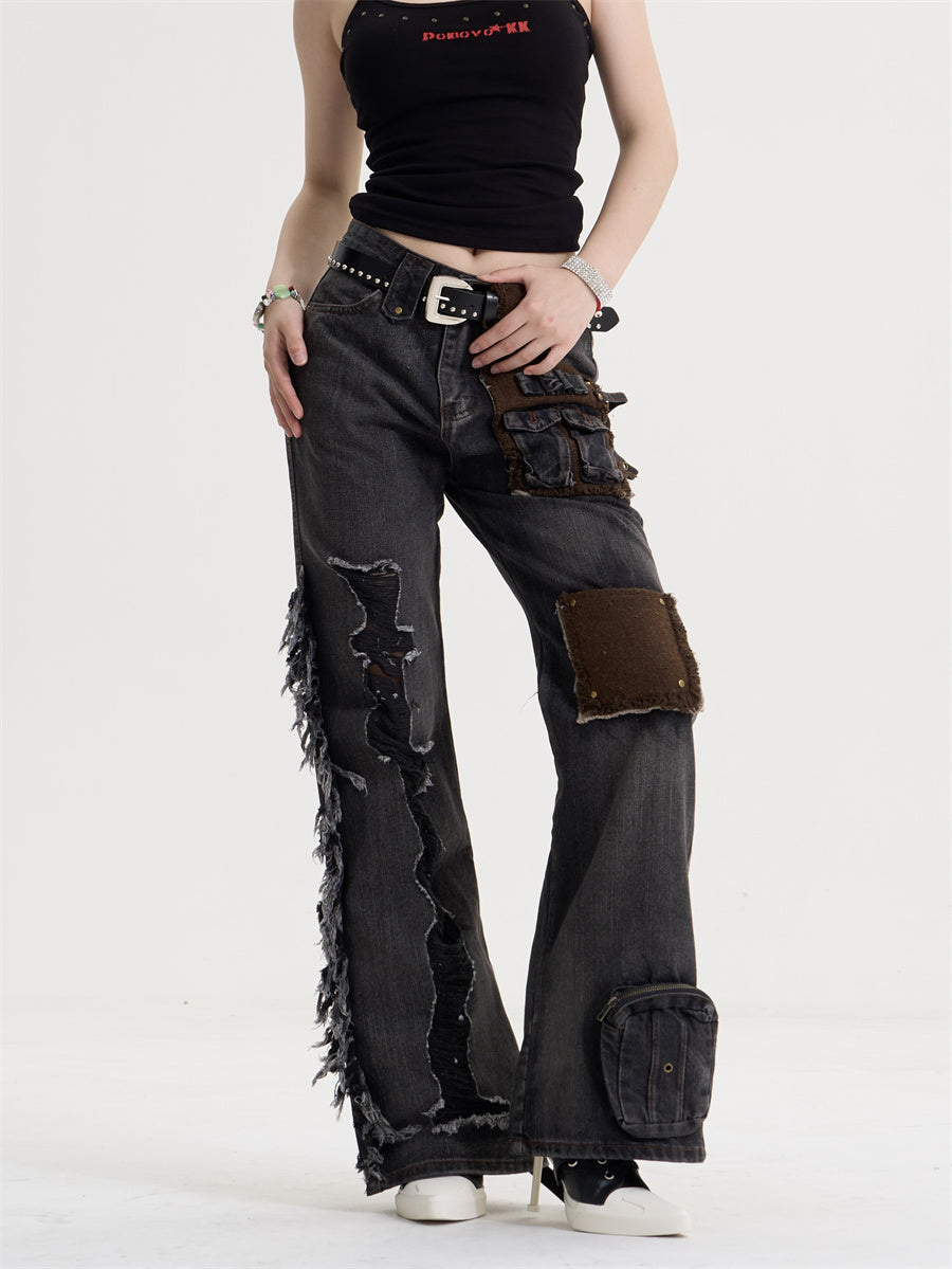 Wild West Fringe Patch Jeans