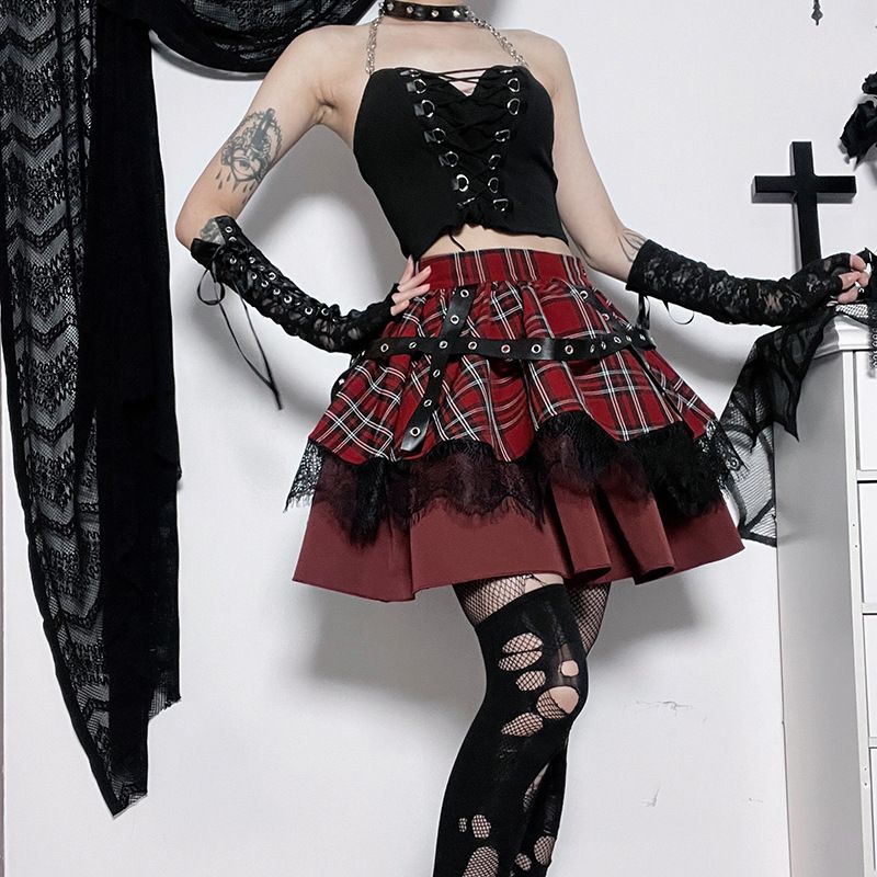 Harajuku Punk Plaid Bubble Mini