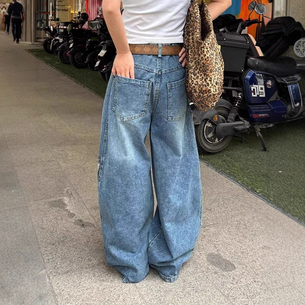 90s Hip-Hop Striped Wide-Leg Denim Pants