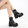 Industrial Chain Platform Combat Boots