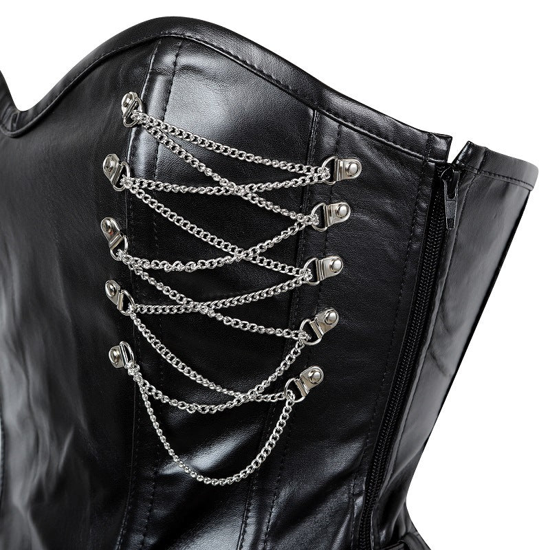 Midnight Court Leather & Steel Corset