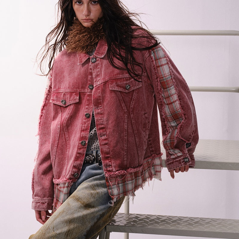 Street Rebel Striped Patch Denim Jacket