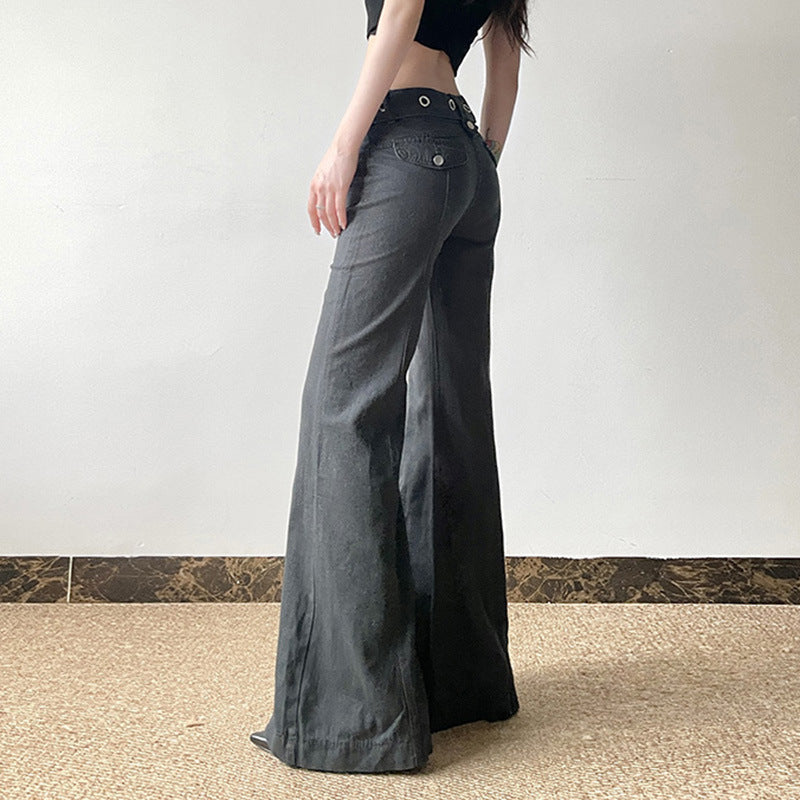 Throwback Trouble Belted Flare Pants