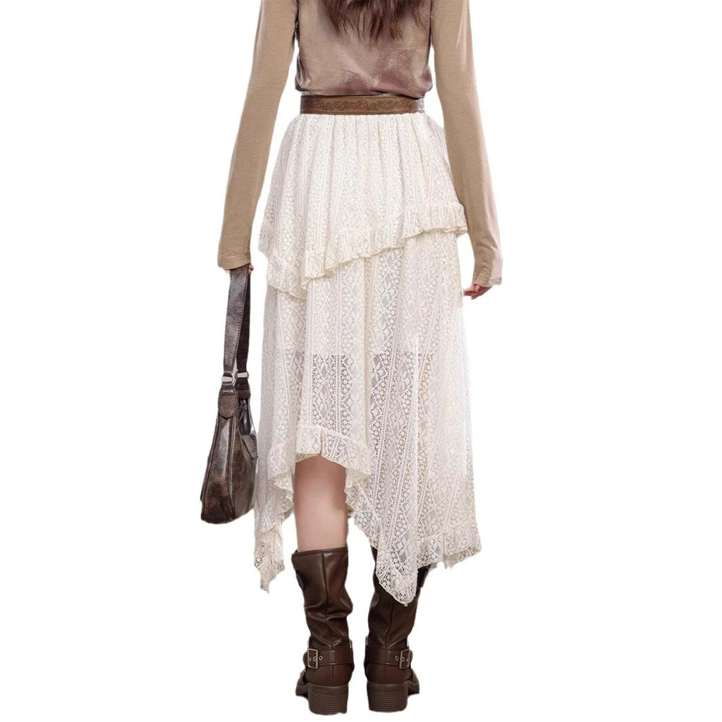 Avant-Garde Hollowed Asymmetrical Skirt