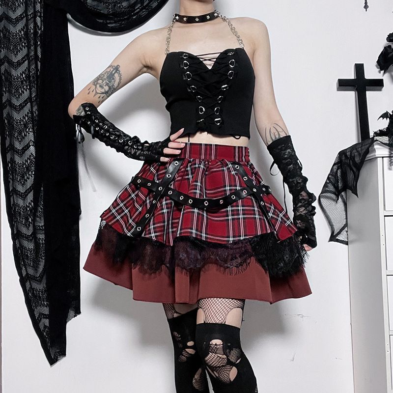 Harajuku Punk Plaid Bubble Mini