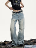 Retro Washed Baggy Whiskered Light Jeans
