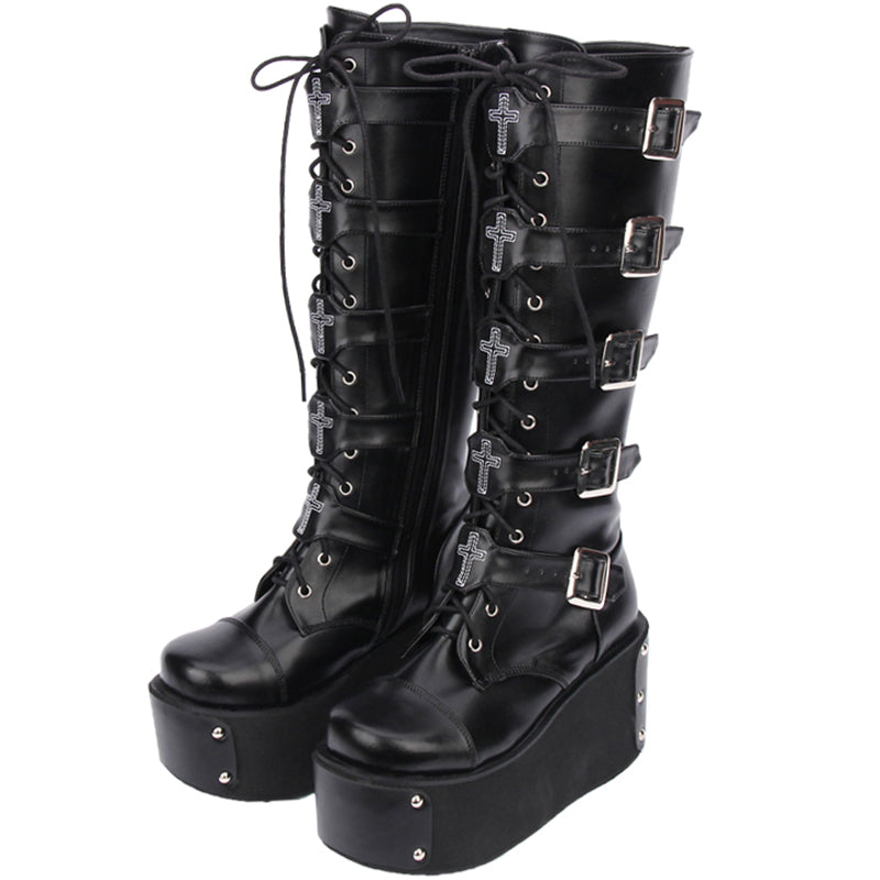 Dark Coven Gothic Knee-High Boots