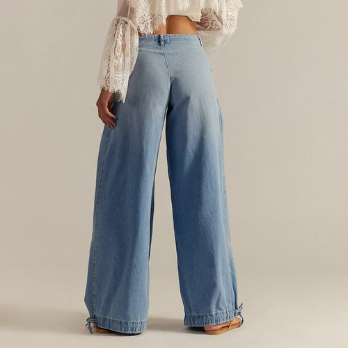 Adjustable Hem Loose Jeans