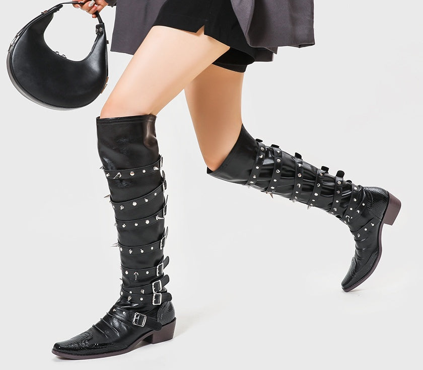 Midnight Rodeo Goth Pointed Boots