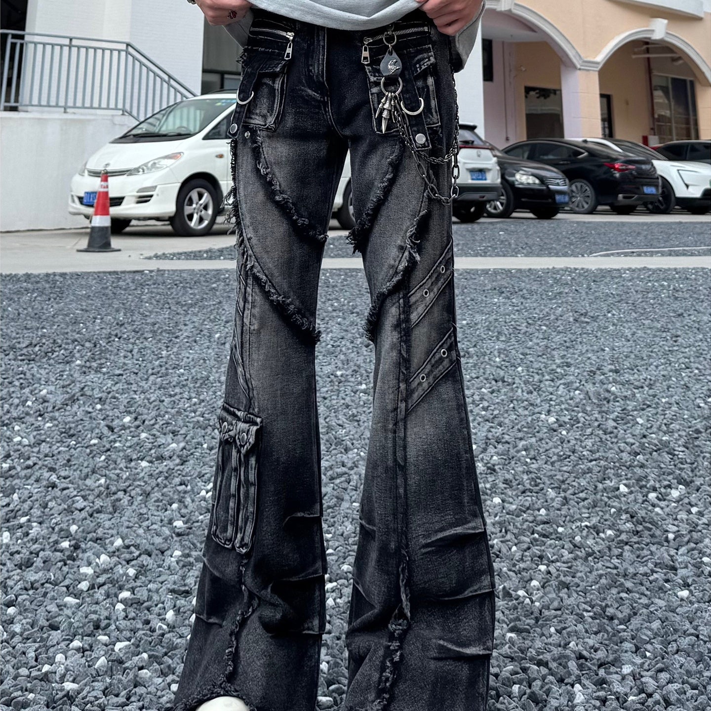 Statement Colorblock Slim Flare Denim