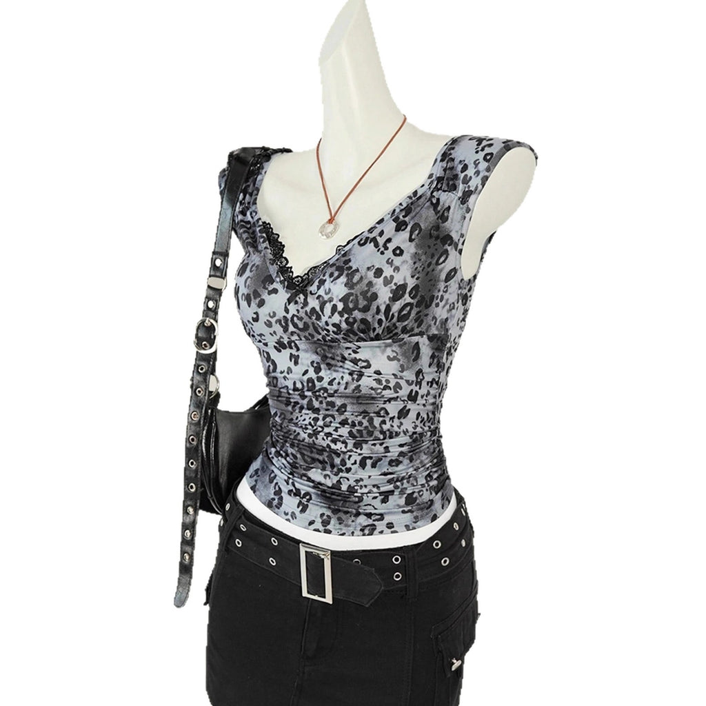 Y2K Slim-Fit Lace Detail Top