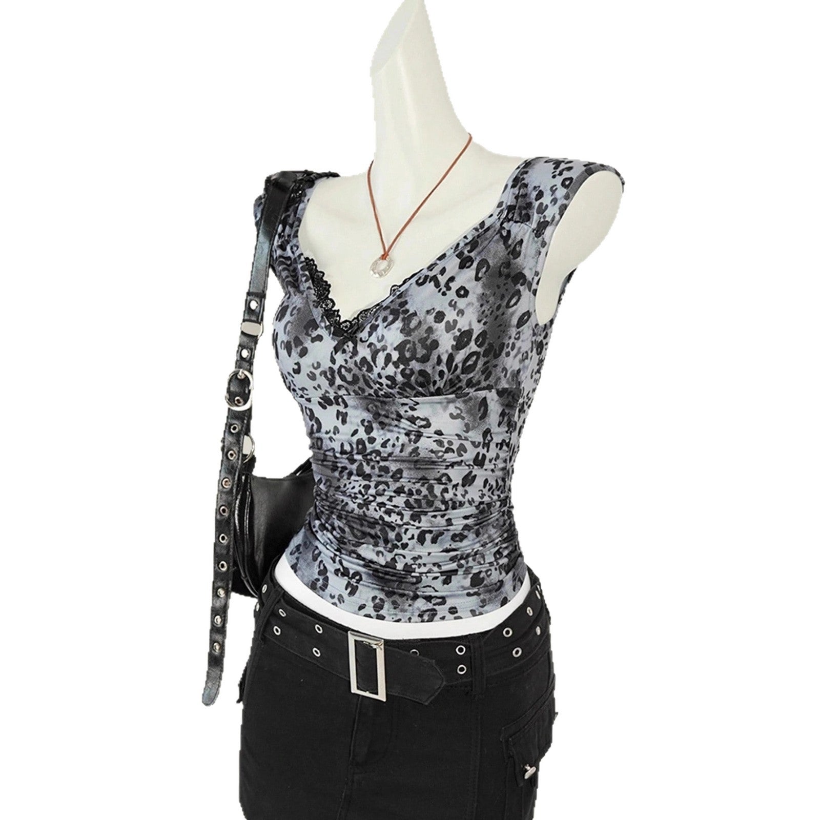 Y2K Slim-Fit Lace Detail Top