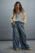 Retro Low-Rise Wide-Leg Ankle Jeans