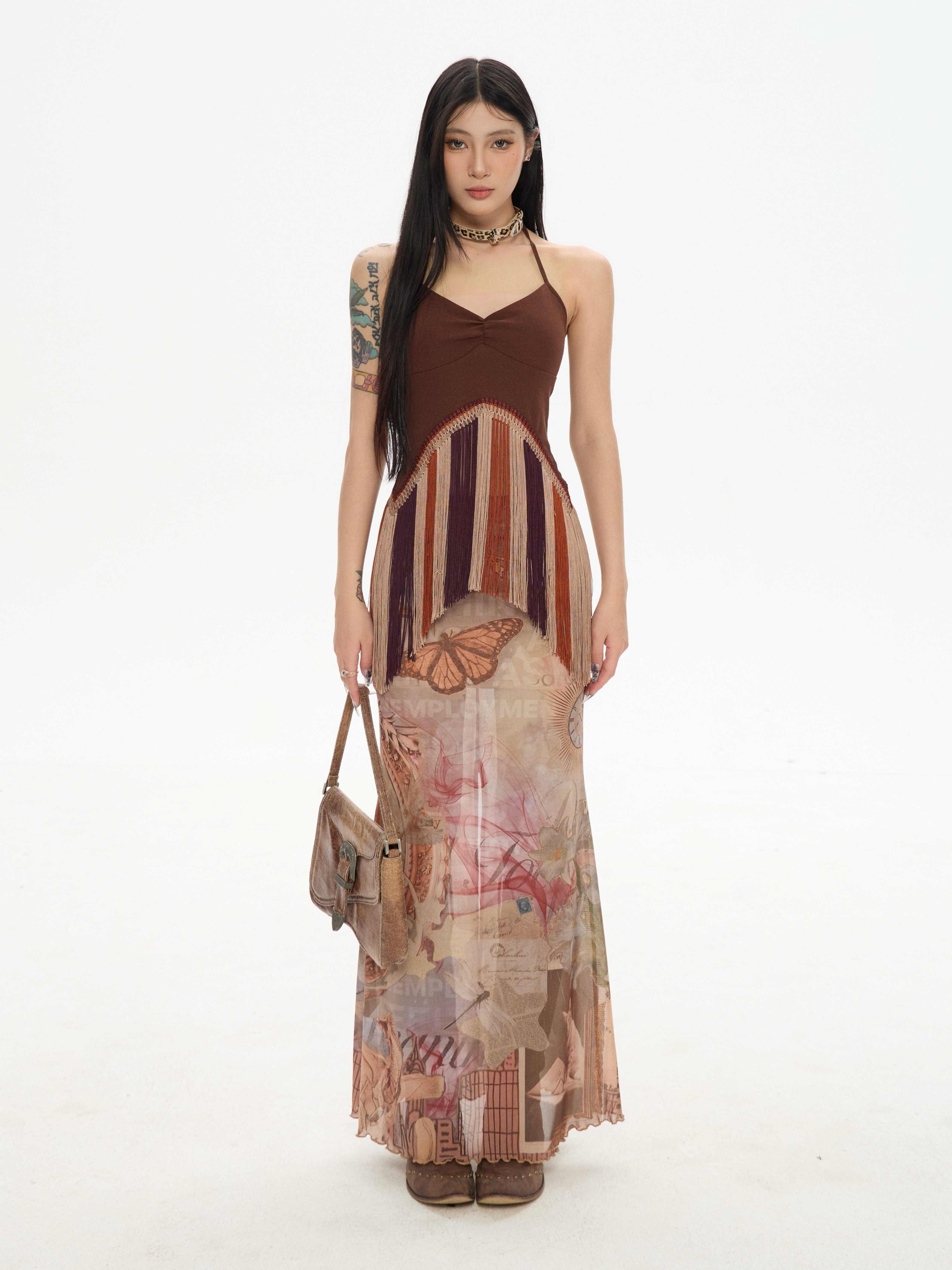 Ethereal Butterfly Maxi Skirt