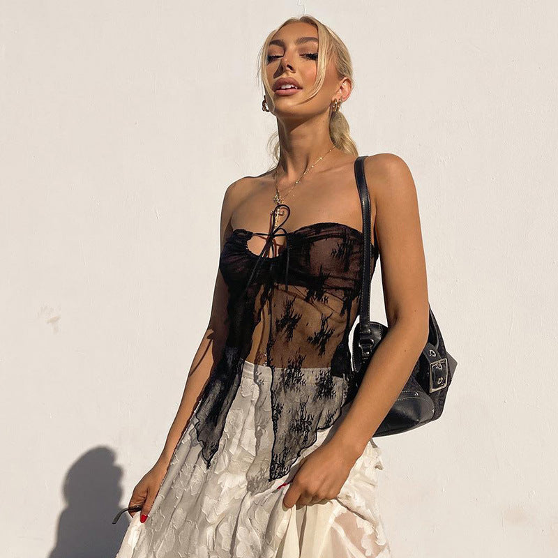 Hot Girl Sheer Y2k Tube Top