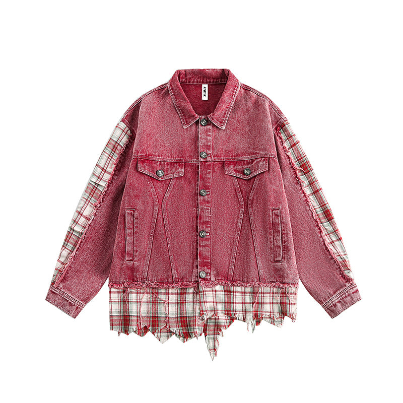 Street Rebel Striped Patch Denim Jacket
