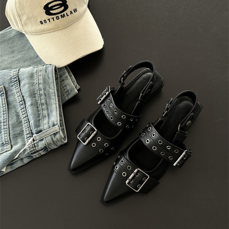 Rebellious Kitten Pointed-Toe Low Heels